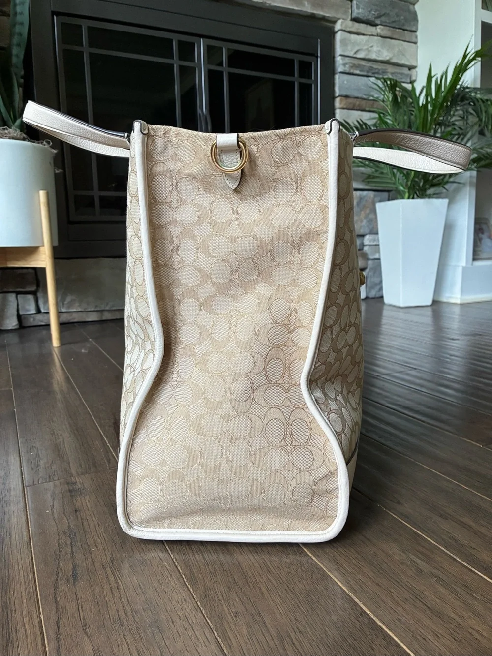 Coach Dempsey Tote Bag 40 In Signature Jacquard With Stripe, Coach Patch